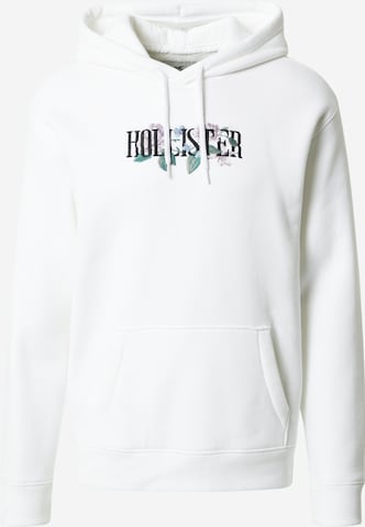 HOLLISTER Суичър в бяло: отпред