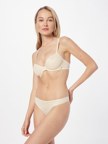 Calvin Klein Underwear - Tanga 'Sheer Marquisette' en beige