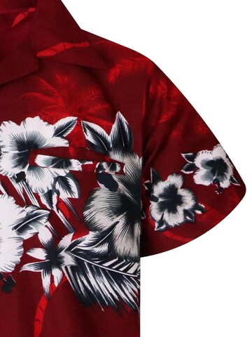 King Kameha Bluse 'Flower Chest' in Rot