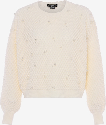 Pull-over faina en blanc : devant