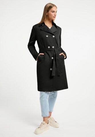 Frieda & Freddies NY Trenchcoat in Schwarz: Vorderseite
