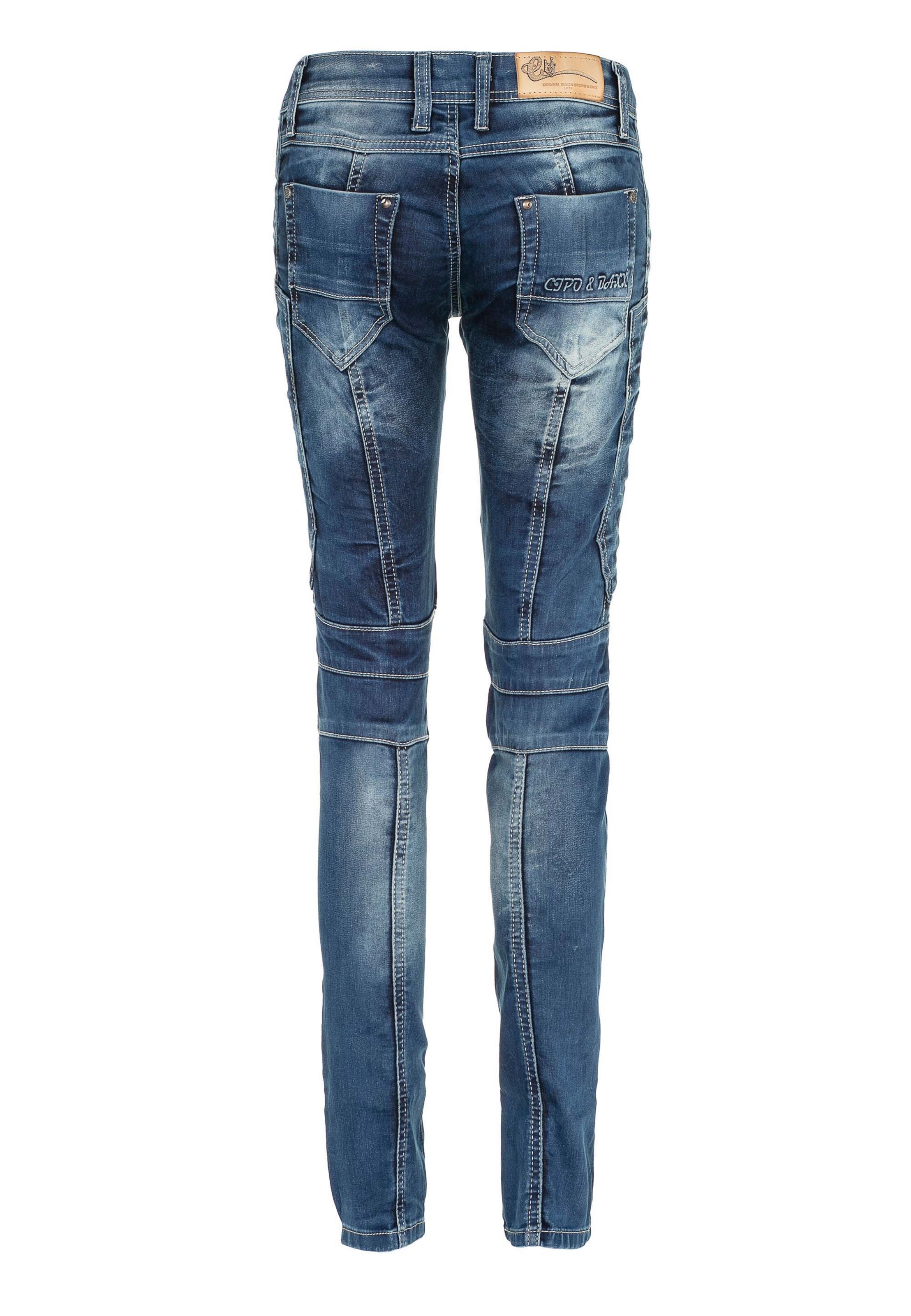 CIPO & BAXX Slimfit Jeans 'Zigzag 2' in Blau