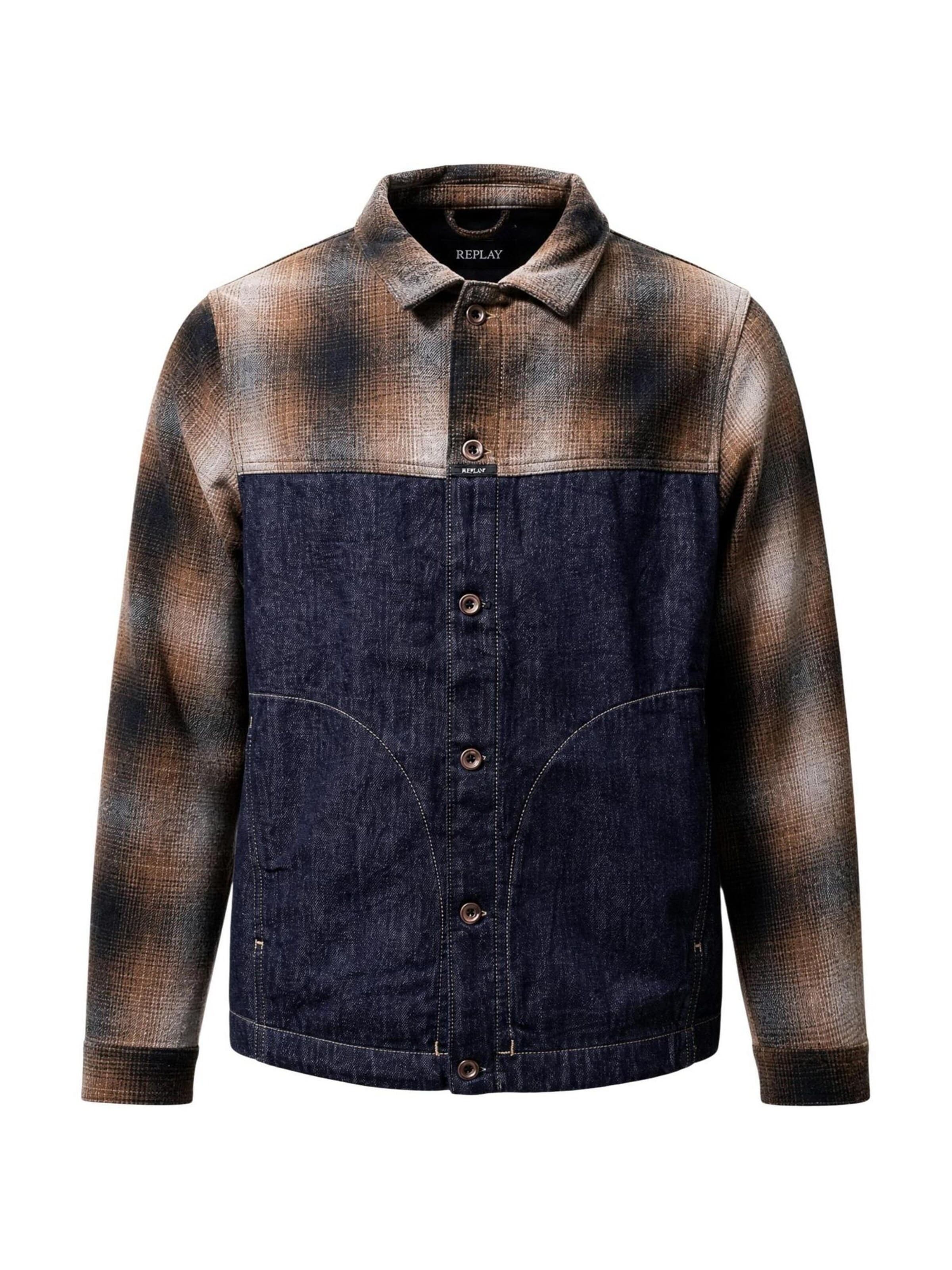 REPLAY Övergångsjacka '12 OZ RECYCLED INDIGO COTTON DENIM M13L0 .000.800 26B' i blå