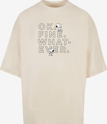Maglietta ' Peanuts - Ok Fine Whatever' di Merchcode in beige: frontale
