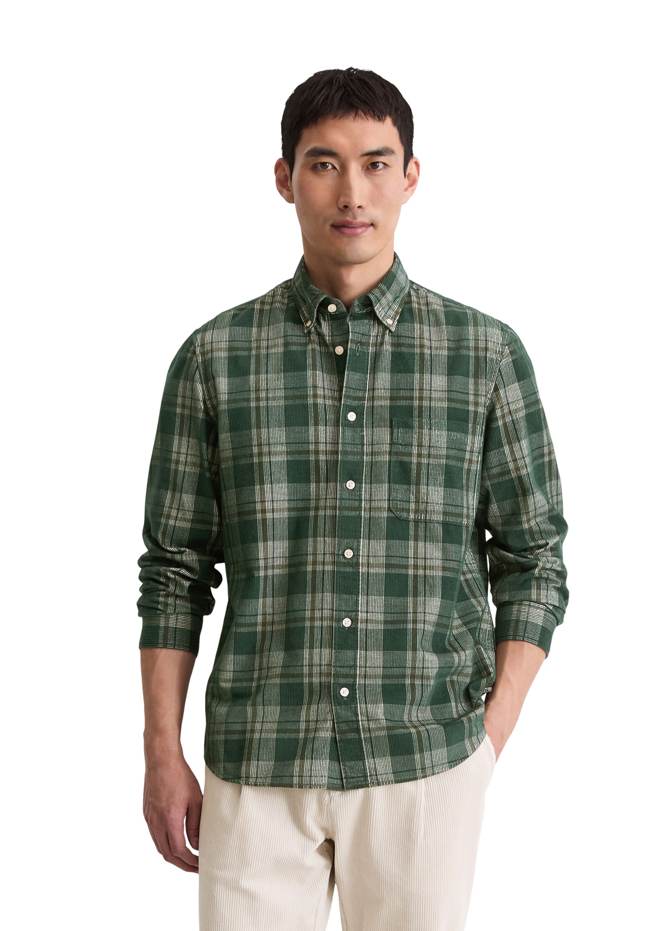 Marc O'Polo Regular Fit Hemd in Grün: Vorderseite