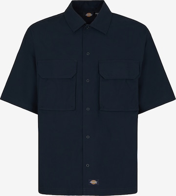 DICKIES Comfort fit Overhemd 'FISHERSVILLE' in Blauw: voorkant