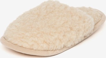 Gottstein Slippers 'Curly Wool Curly Wool' in Beige: front