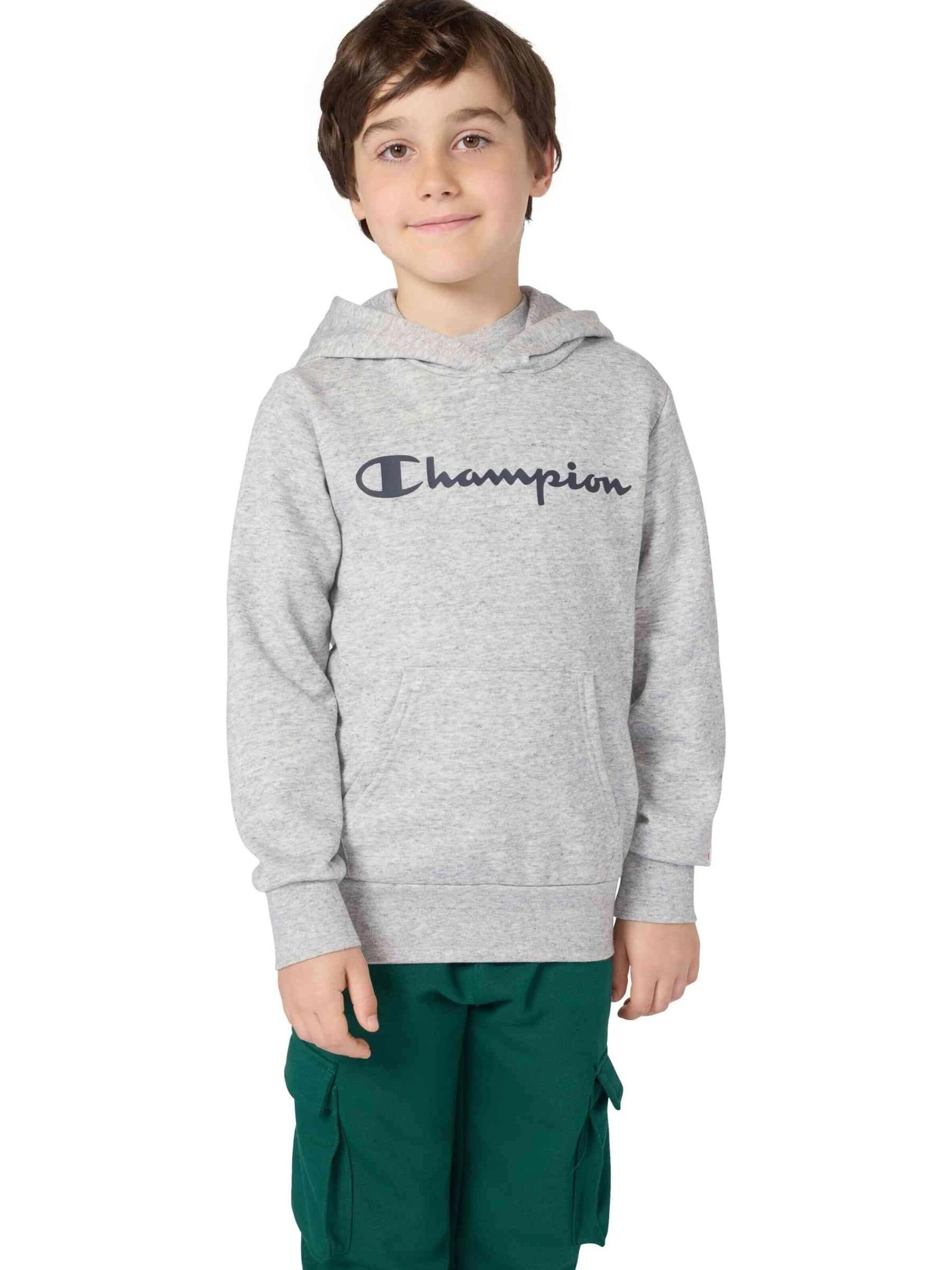 Sweat 'Sudadera junior champion gris big printed logo hoodie' CHAMPION ROCHESTER en gris : devant