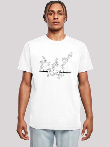 F4NT4STIC Shirt 'Looney Tunes Basketball Bugs' in Wit: voorkant