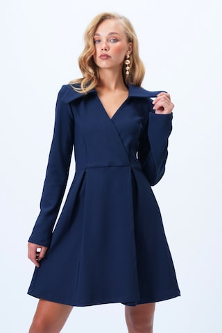 Trend Alaçatı Stili Blousejurk in Blauw: voorkant