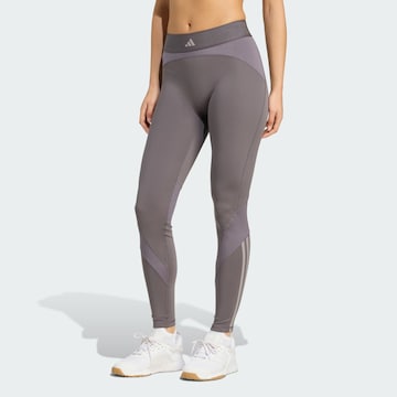 Skinny Pantalon de sport 'Hyperglam' ADIDAS PERFORMANCE en gris : devant