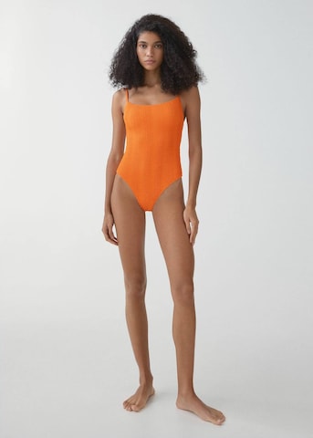 MANGO Bralette Swimsuit 'Ocean' in Orange