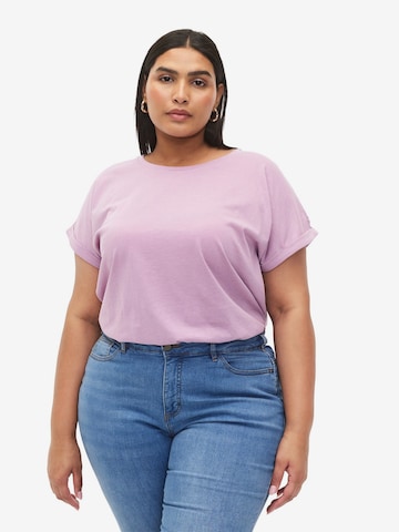 Zizzi - Camisa 'MKATJA' em roxo: frente