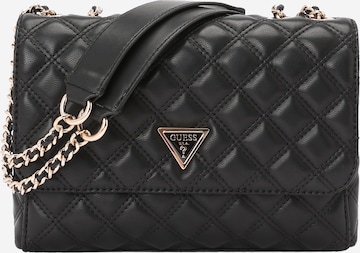 GUESS Olkalaukku 'GIULLY II 2 COMP CNVRTBLE FLAP' värissä musta: etupuoli