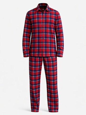 PANTONECLO Pyjama lang 'Pantoneclo Men’s Nightwear Set' in Rood: voorkant