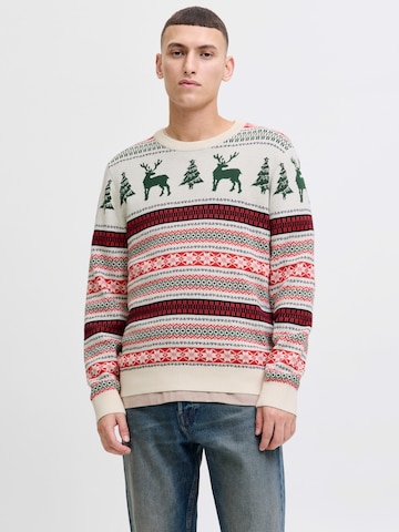 JACK & JONES Tröja 'JJXMAS NOEL' i grön: framsida