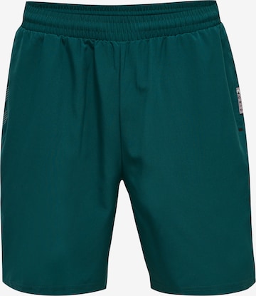 Hummel Workout Pants 'Move Grid' in Green: front