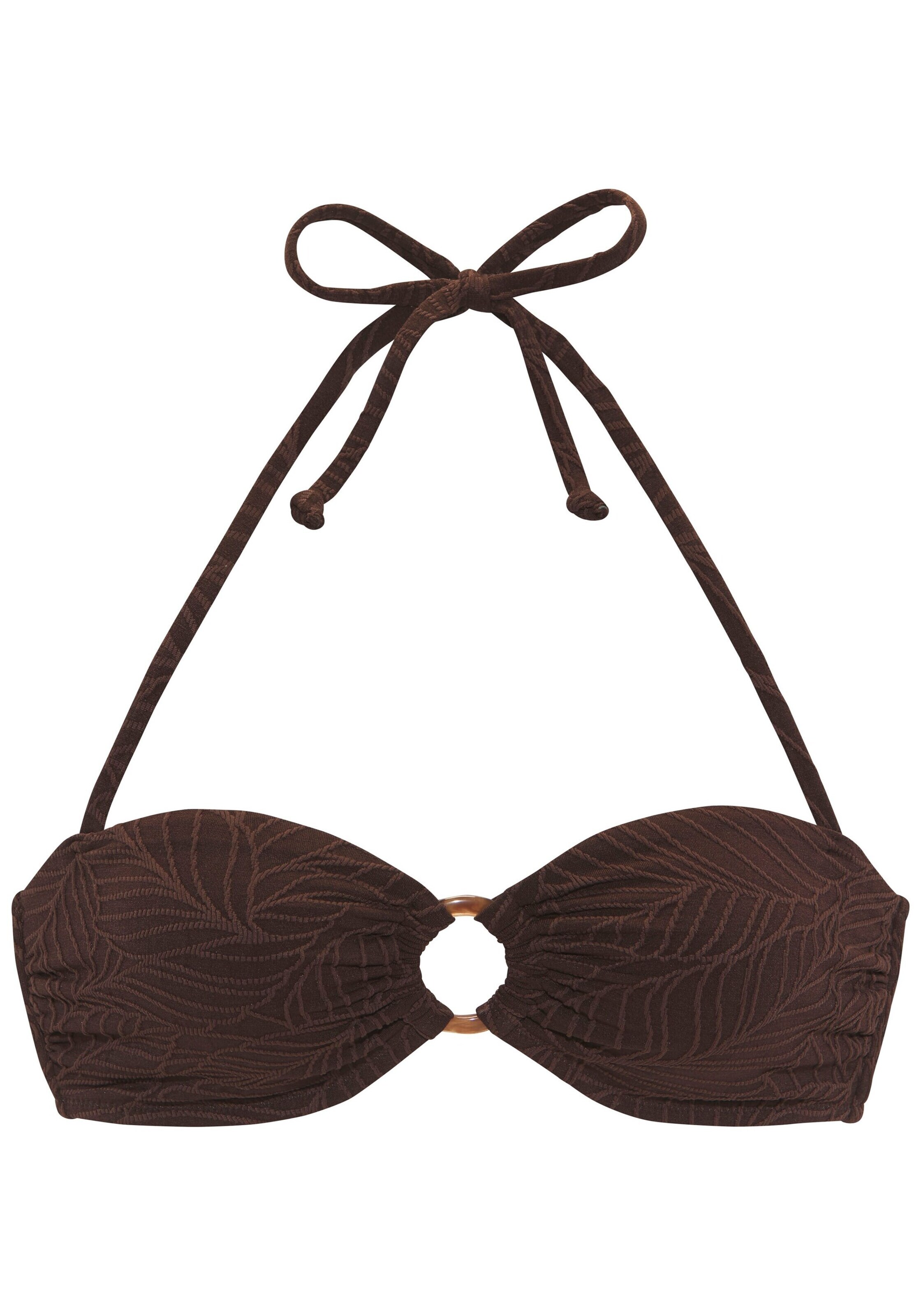 LASCANA Bikini Top in Brown: front
