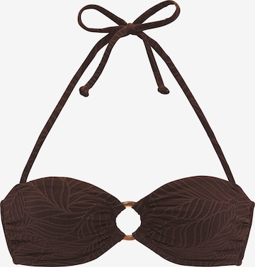 LASCANA Bikini Top in Brown: front