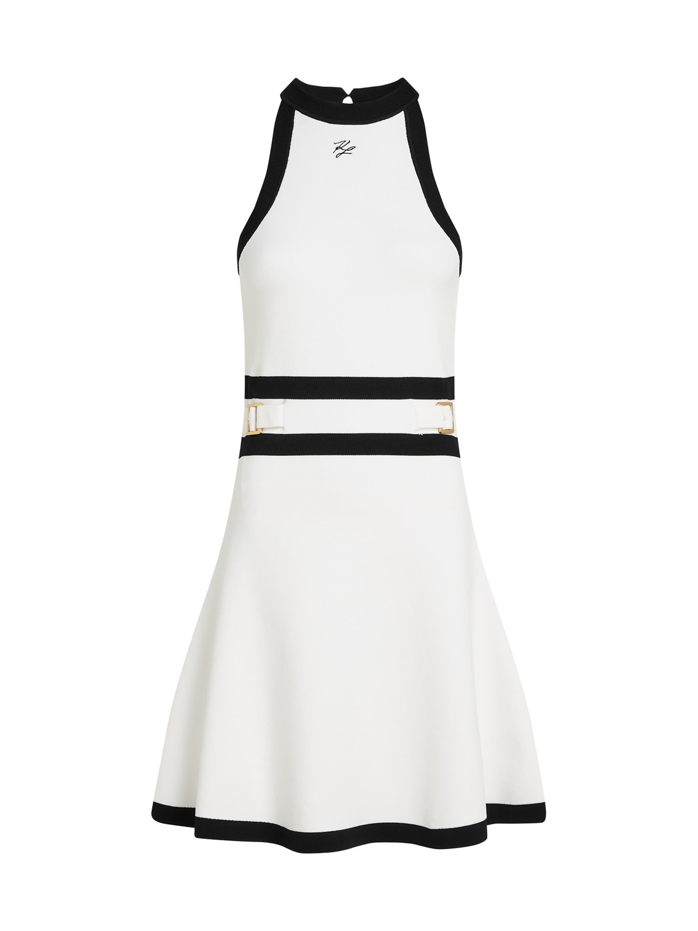 Karl LagerfeldPletena haljina &#x27;DNA BELTED &#x27; - bijela boja: prednji dio
