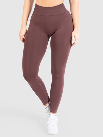 Smilodox Skinny Leggings 'Slayton Scrunch' in Brown: front