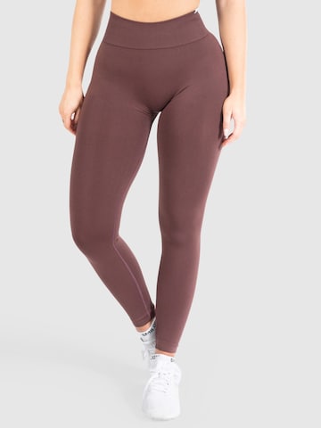 Skinny Leggings 'Slayton Scrunch' Smilodox en marron : devant