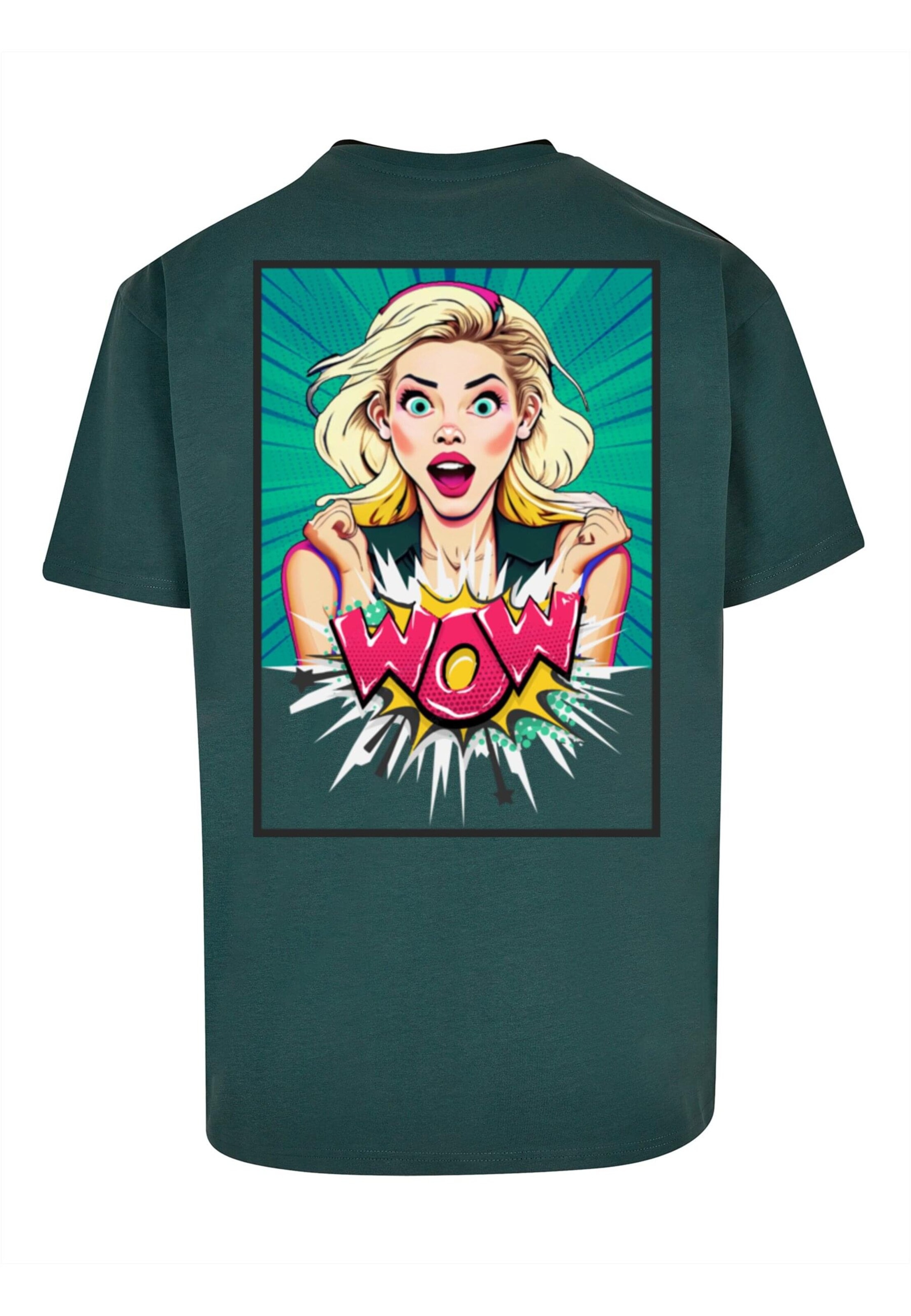Merchcode Shirt 'Wow Comic' in Green
