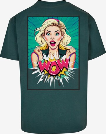 Merchcode Shirt 'Wow Comic' in Groen