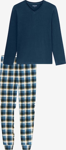 SCHIESSER Pyjama lang 'Casual Essentials' in Blau: Vorderseite