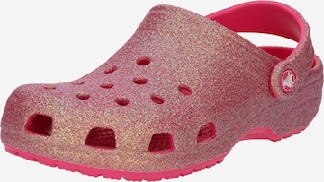 Calzatura aperta 'Classic Iridescent' di Crocs in rosa: frontale