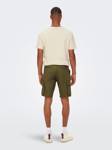 Only & Sons Regular Cargo Pants 'Cam Stage' in Green