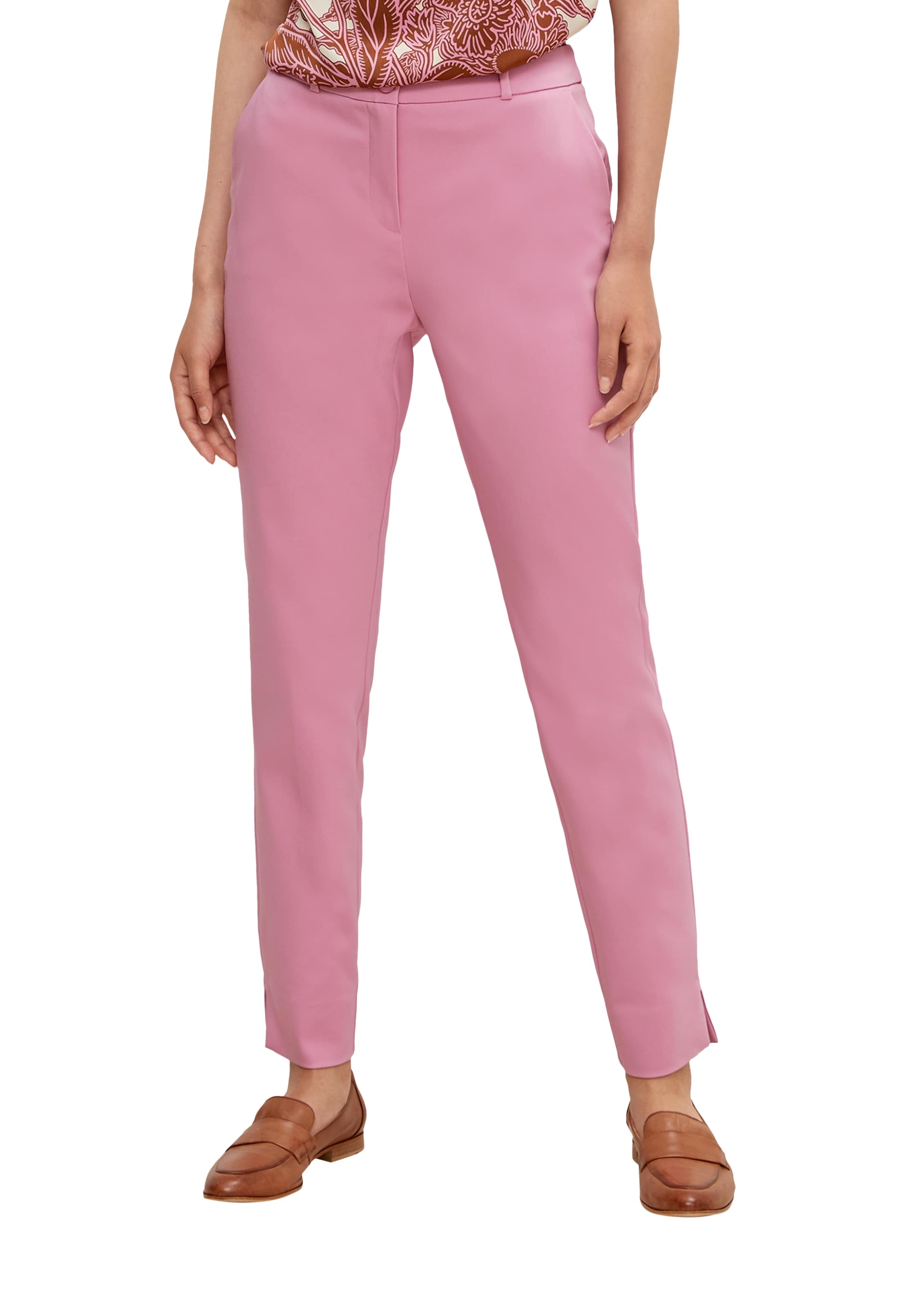 COMMA Slimfit Chino in Roze: voorkant