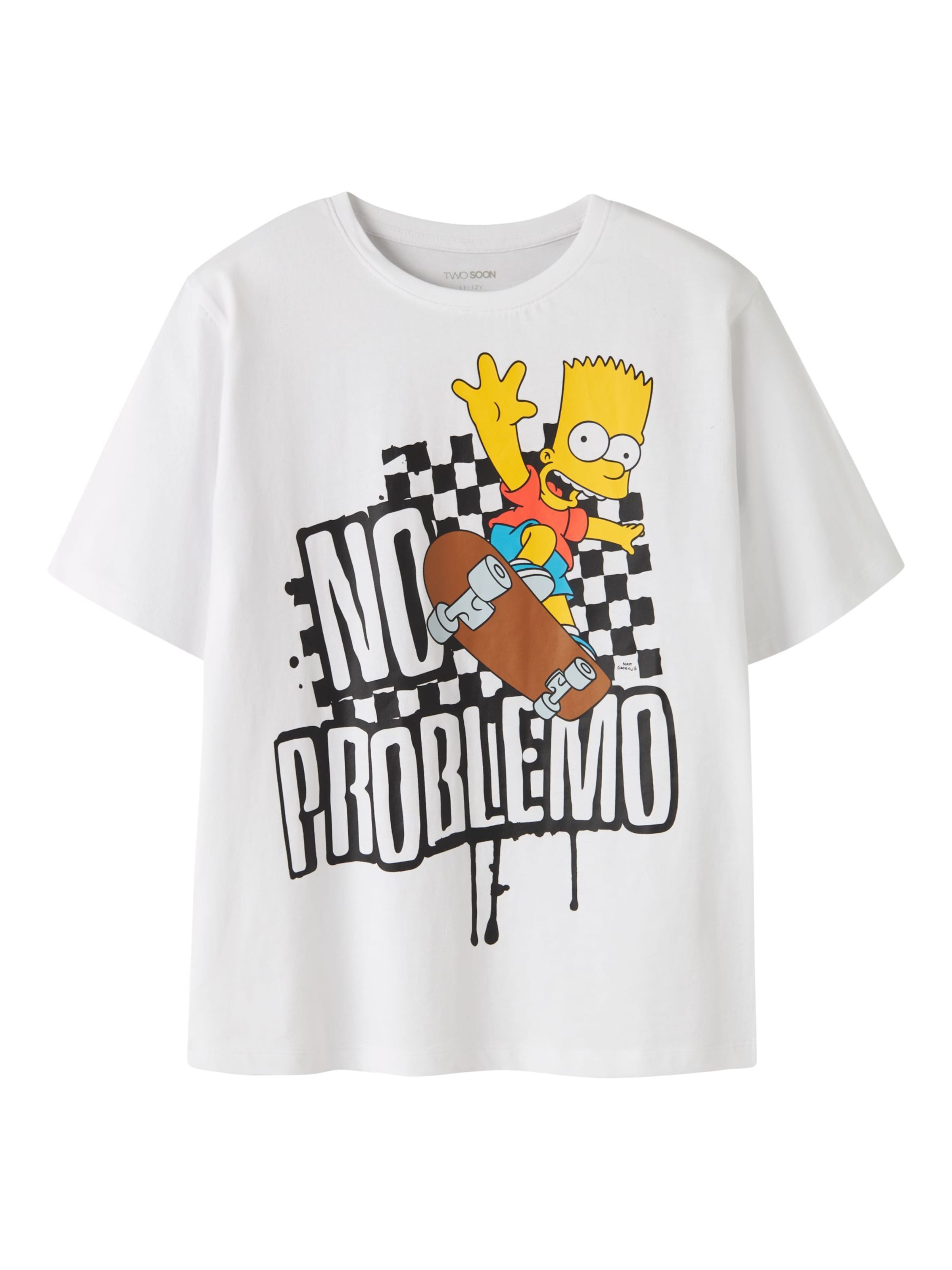 Maglietta 'The Simpsons' di TWO SOON in bianco: frontale