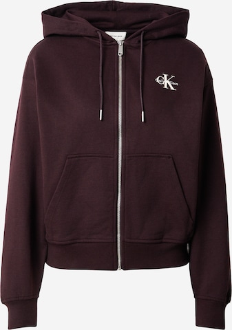 Veste de survêtement Calvin Klein Jeans en violet : devant