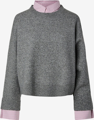 PIECES Pullover 'PCERIT' in Grau: Vorderseite