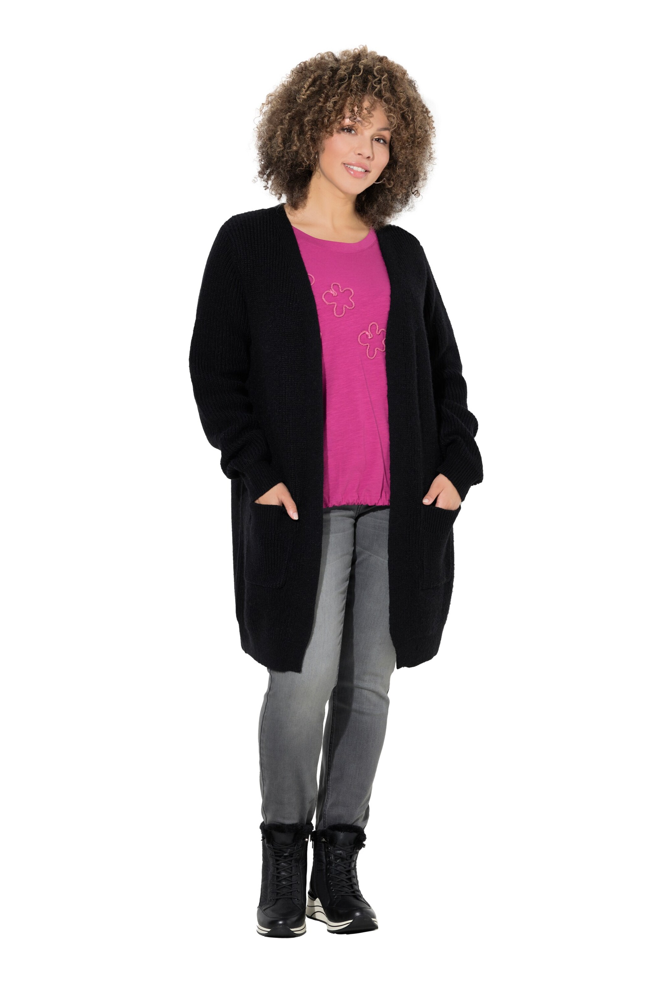 Ulla Popken Strickjacke in Schwarz