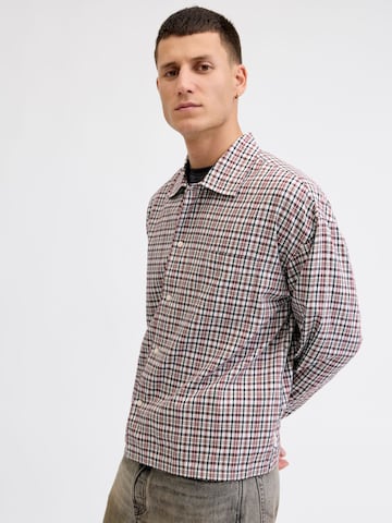JACK & JONES Comfort fit Button Up Shirt 'JORAutin' in Red