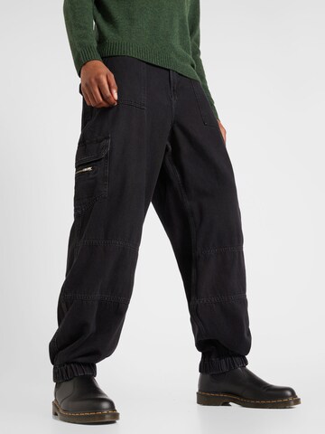 Tapered Pantaloni cargo 'OREO' di River Island Plus in nero: frontale