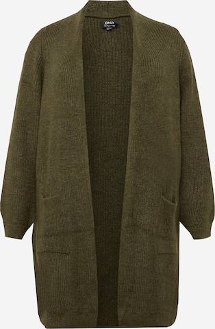 ONLY Curve Knit Cardigan 'JADE' in Green: front