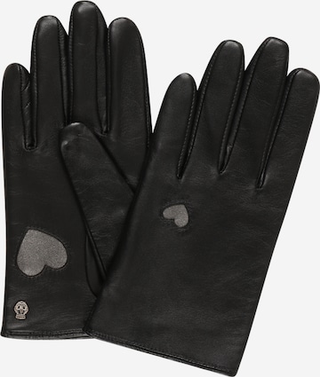 Roeckl - Guantes con dedos 'Tuileries Touch' en negro: frente