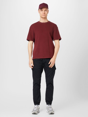 INDICODE JEANS Tapered Cargo Pants 'Levy' in Black