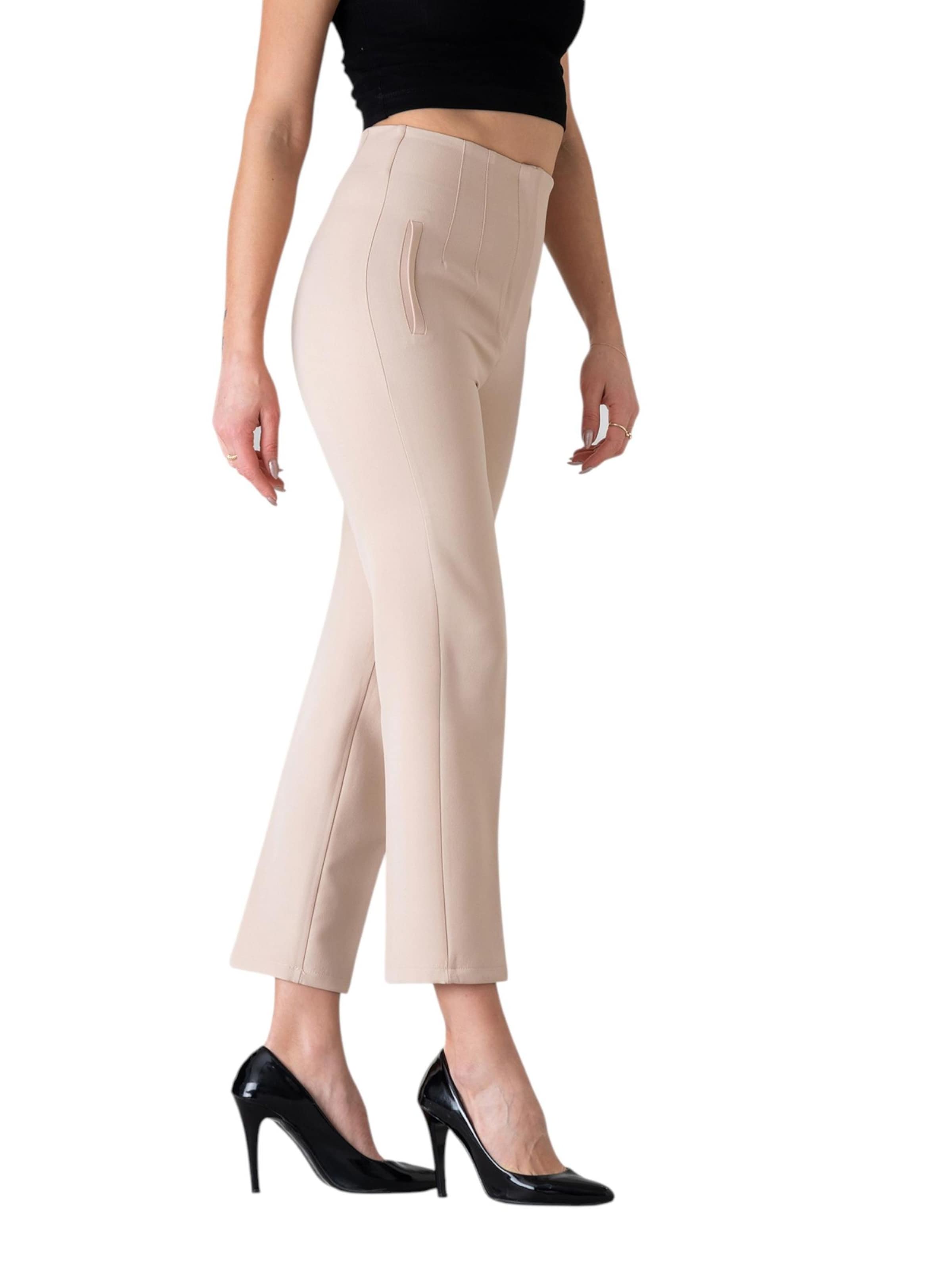 Coupe slim Pantalon à pince 'Alessia' fashionshowcase en beige