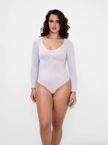 creamy Shapingbody 'Sculpting Shapewear Longsleeve mit Slip' in Grau: Vorderseite