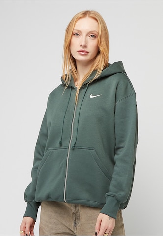 Nike Sportswear Sweatjacke 'Phoenix Fleece' in Grün: Vorderseite