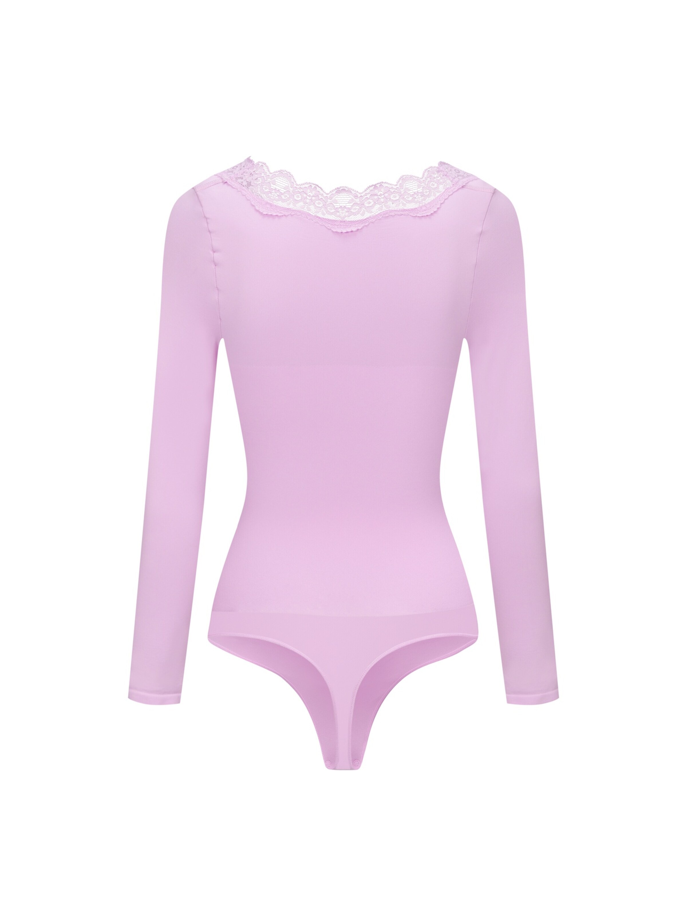 cfab - Body modelador 'Lace Bodysuit Sculpting Shapewear Longsleeve mit String' em roxo