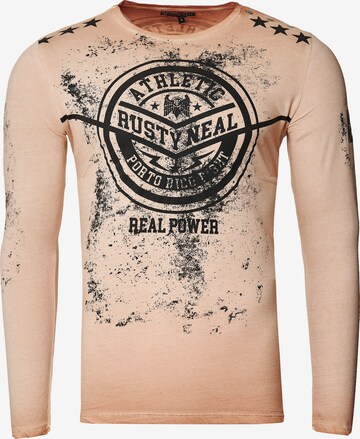 Rusty Neal Cooles Longsleeve mit großem Front Print in Braun: predná strana