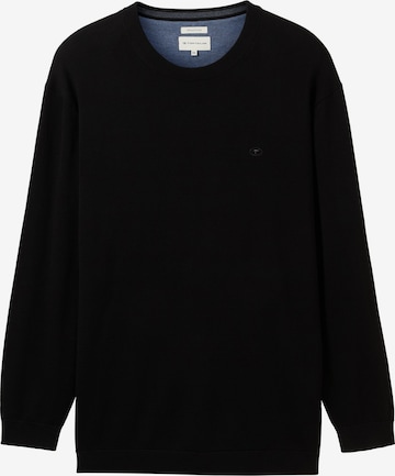 TOM TAILOR Men + Sweater in Black: front
