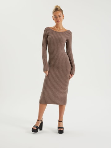 millane Knitted dress in Brown: front