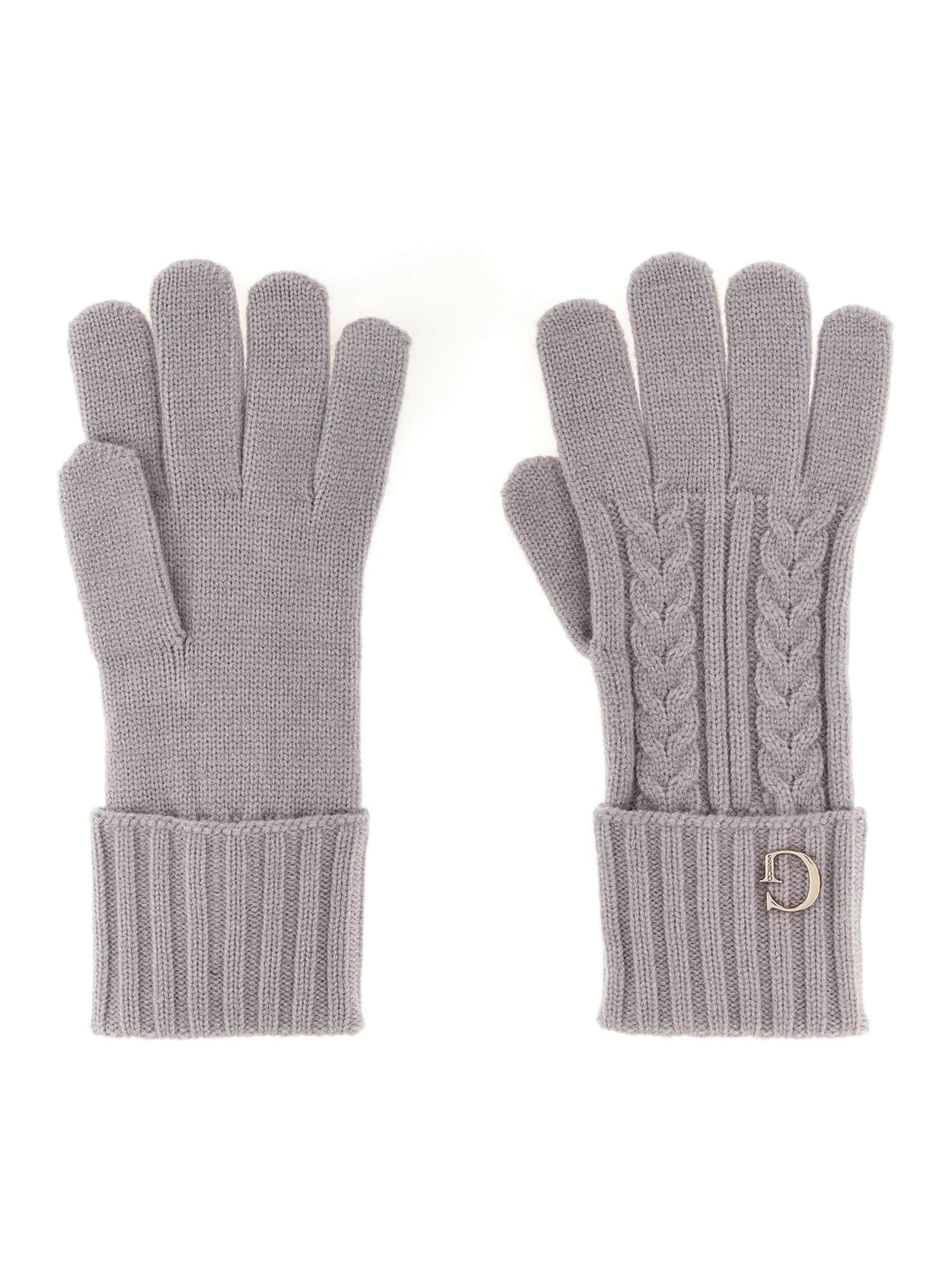 GUESS Full Finger Gloves in Grey: front
