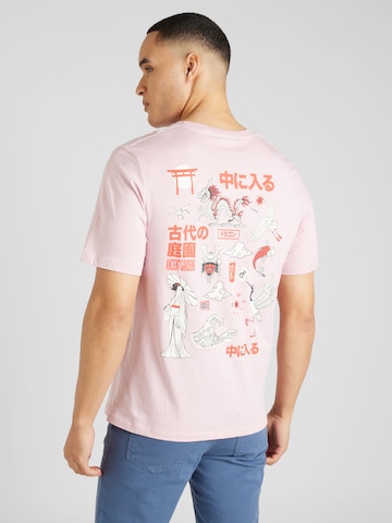 JACK & JONES T-Shirt 'RECIPE' in Pink: predná strana